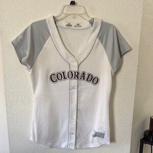 Majestic White and Gray Colorado Jersey